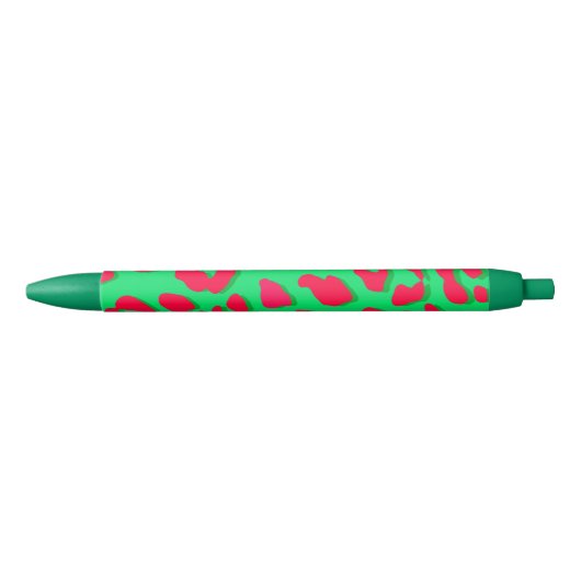 Stylo Noir Impression léopard rouge vert (Devant)