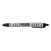 Stylo Noir Impression Plaid Noir Tendance Avec Monogramme Chi (Bas)