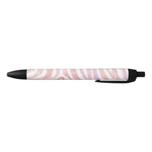 Stylo Noir Impression rose et blanc Zebra (Bas)