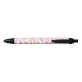 Stylo Noir Impression rose et blanc Zebra (Dos)