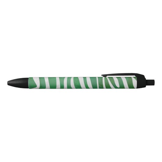 Stylo Noir Impression verte et blanche Zebra (Haut)