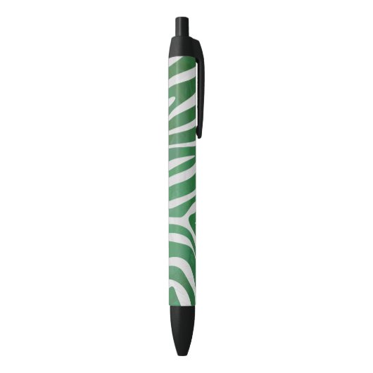 Stylo Noir Impression verte et blanche Zebra (Bas (Vertical))