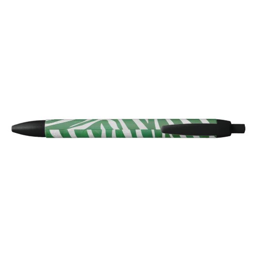 Stylo Noir Impression verte et blanche Zebra (Dos)