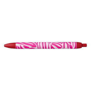 Stylo Noir Impression zèbre rose