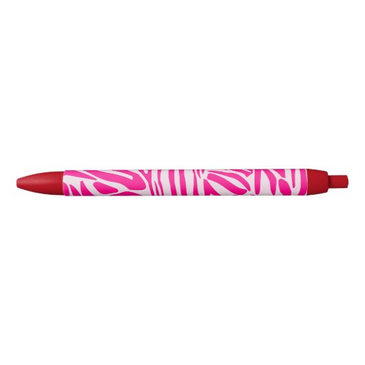 Stylo Noir Impression zèbre rose (Devant)