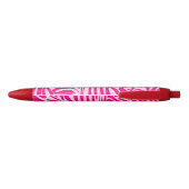 Stylo Noir Impression zèbre rose (Dos)