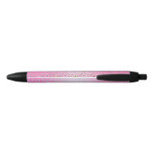 Stylo Noir Imprimé Guépard Rose Pailleté (Dos)
