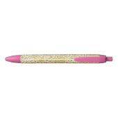 Stylo Noir Imprimé léopard paillettes glamour or (Dos)