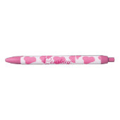 Stylo Noir Imprimer Monogramme Animal Rose Cow (Devant)