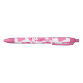 Stylo Noir Imprimer Monogramme Animal Rose Cow (Bas)