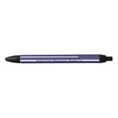 Stylo Noir Indicateur de ligne blanche mince personnalisé (Devant)