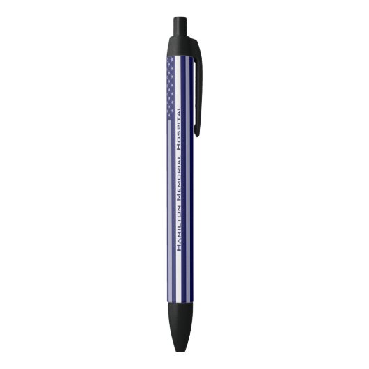 Stylo Noir Indicateur de ligne blanche mince personnalisé (Bas (Vertical))