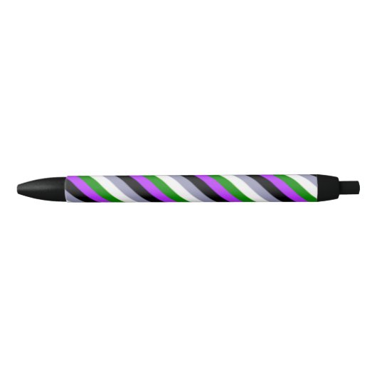 Stylo Noir Indicateur Falln Genderqueer Pride (Devant)