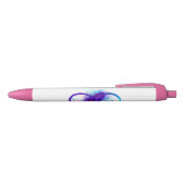 Stylo Noir Infini avec plume violette (Haut)