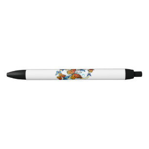 Stylo Noir Infinité de papillons monarques
