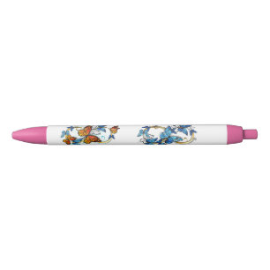 Stylo Noir Infinité de papillons monarques