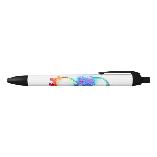 Stylo Noir Infinity with Rainbow Jellyfish (Haut)