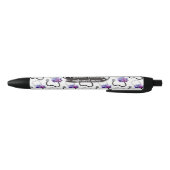Stylo Noir Infirmière inscrite Stethoscope et Floral bleu   (Bas)