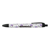 Stylo Noir Infirmière inscrite Stethoscope et Floral bleu   (Haut)