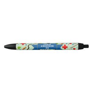 Stylo Noir Infirmière personnalisée