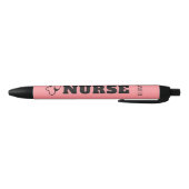 Stylo Noir Infirmière personnalisée Stethoscope Coral Rose (Bas)