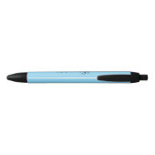 Stylo Noir Initiale florale élégante A (Dos)