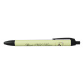 Stylo Noir Initiale florale élégante A (Haut)
