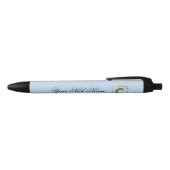 Stylo Noir Initiale florale élégante C (Haut)