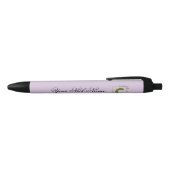 Stylo Noir Initiale Florale Élégante C (Haut)