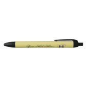 Stylo Noir Initiale florale élégante H (Haut)