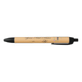 Stylo Noir Initiale florale élégante I (Bas)
