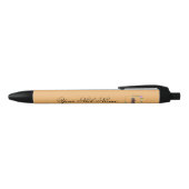 Stylo Noir Initiale florale élégante I (Haut)