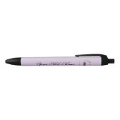 Stylo Noir Initiale florale élégante I (Haut)
