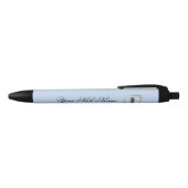 Stylo Noir Initiale florale élégante I (Haut)