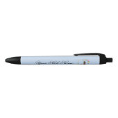 Stylo Noir Initiale florale élégante J (Haut)