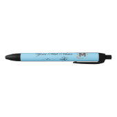 Stylo Noir Initiale Florale Élégante M (Bas)