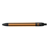 Stylo Noir Initiale simple et triée orange (Devant)