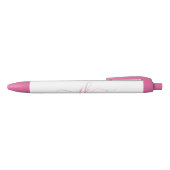 Stylo Noir Initiales de monogramme élégant en écriture rose a (Haut)