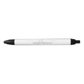 Stylo Noir Initiales de Monogramme violet à Script Chic Moder (Devant)