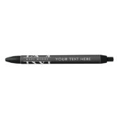 Stylo Noir Initiales Monogramme Moderne Noir Blanc (Devant)