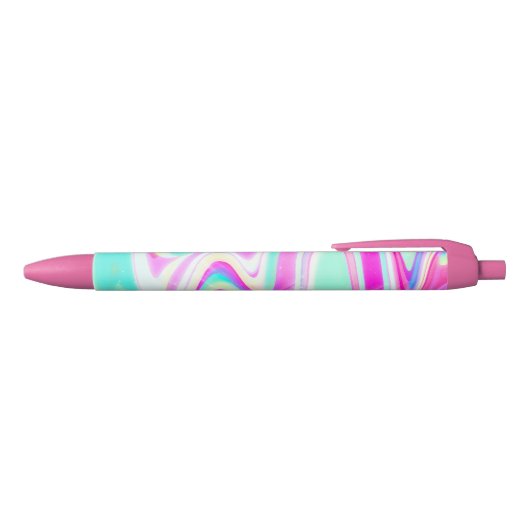 Stylo Noir Iridescente Holographique Liquide Swirl (Haut)
