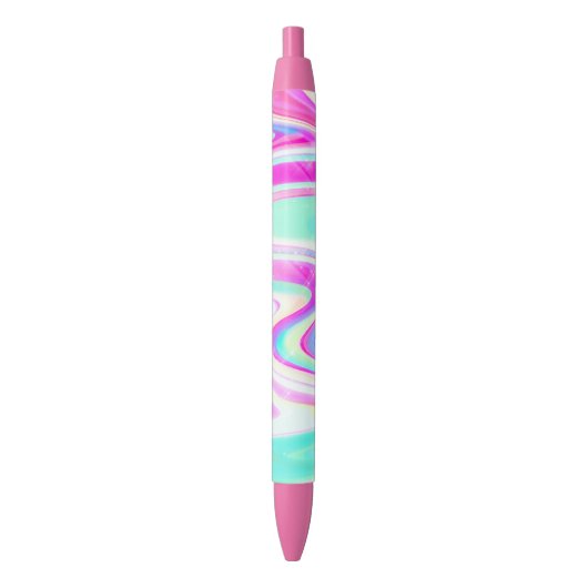 Stylo Noir Iridescente Holographique Liquide Swirl (devant Vertical)