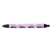 Stylo Noir Iris Violet Aquarelle Iris Nom de Femme (Devant)