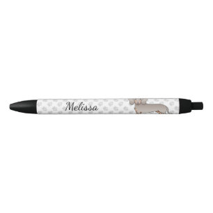 Stylo Noir Isabella Et Tan Court Poil Teckel Chien Et Nom
