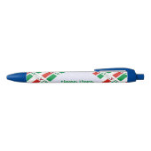 Stylo Noir Italie - Drapeau italien - Personnalisation verte (Haut)