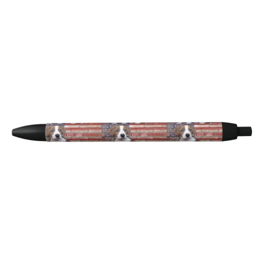 Stylo Noir Jack patriote Russel Terrier (Devant)