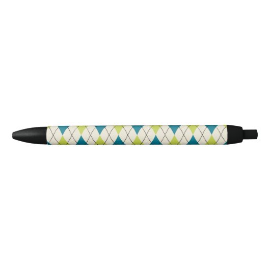 Stylo Noir Jacquard bleu et vert (Devant)