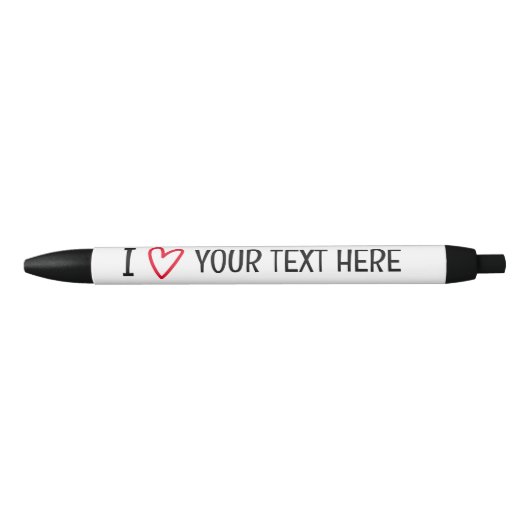 Stylo Noir J'adore ajouter votre propre texte Modèle personna (Devant)