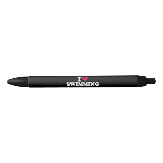 Stylo Noir J'aime la natation (Devant)