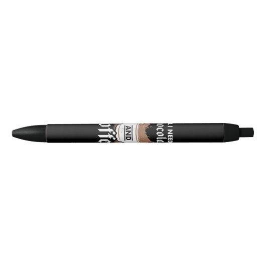 Stylo Noir J'Aime Le Chocolat Et Le Café (Devant)